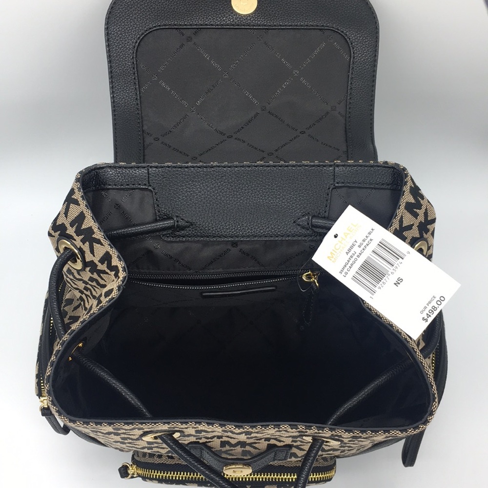 MICHAEL KORS ABBEY LG CARGO BACKPACK BG/BLK/BLK - Picture 8 of 8